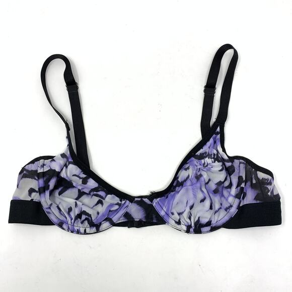 Negative Womens Size 32B Abstract Floral Print Unlined Demi Bra - Picture 1 of 4